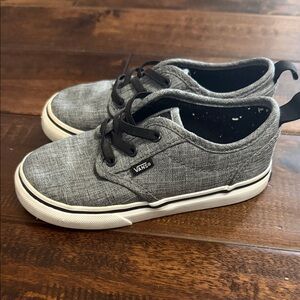 Vans Kids Gray Canvas Low-Top Sneakers with Black Laces